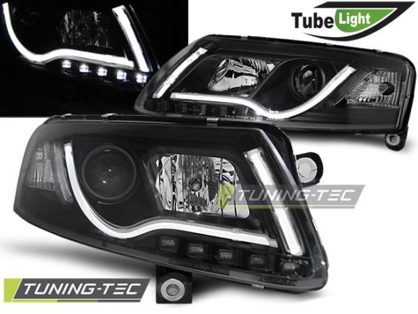 LED Tagfahrlicht Optik Scheinwerfer passend für Audi A6 C6 (4F) 04-08 schwarz