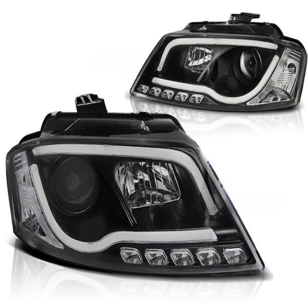 Scheinwerfer DRL LED Tagfahrlicht passend für Audi A3 8P 8PA Bj. 08-12 Schwarz LTI