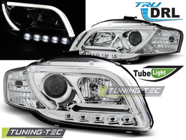 LED Tagfahrlicht Scheinwerfer passend für Audi A4 B7 05-08 chrom