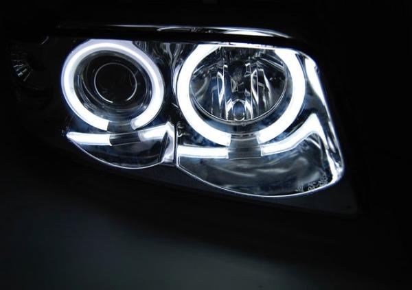 LED Angel Eyes Scheinwerfer passend für Audi A4 B5 94-98 chrom CCFL