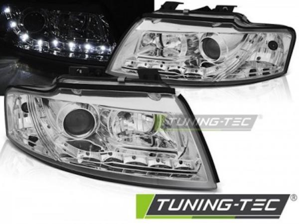 Scheinwerfer LED Tagfahrlicht Optik passend für Audi A4 B6 Cabrio 8H 02-06 Chrom