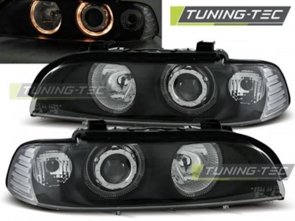 Scheinwerfer Angel Eyes passend für BMW 5er E39 Bj. 95-00 Schwarz