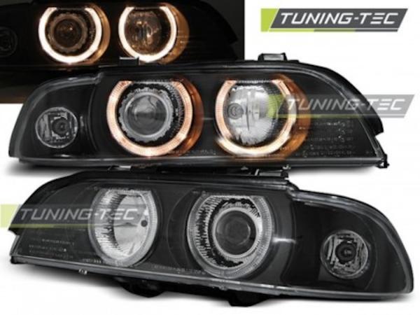Scheinwerfer Angel Eyes passend für BMW 5er E39 Bj. 95-00 Schwarz