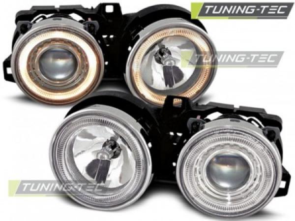 Scheinwerfer Angel Eyes passend für BMW 3er E30 Bj. 82-94 Chrom