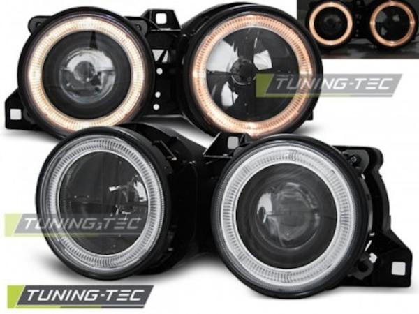 Scheinwerfer Angel Eyes passend für BMW 3er E30 Bj. 82-94 Schwarz