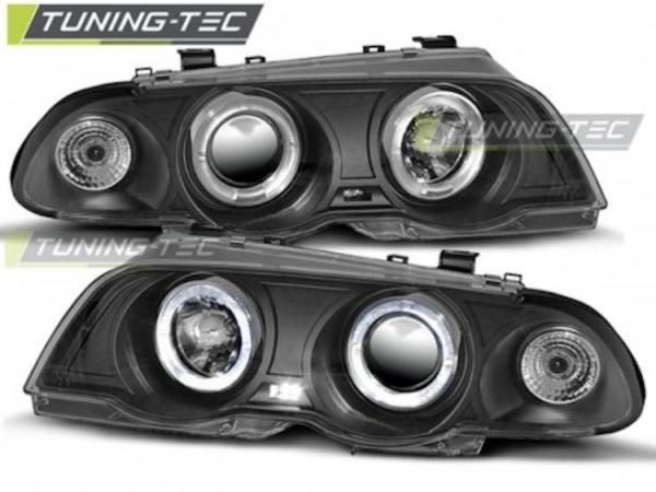 LED Angel Eyes Scheinwerfer passend für BMW 3er E46 98-01 schwarz Set
