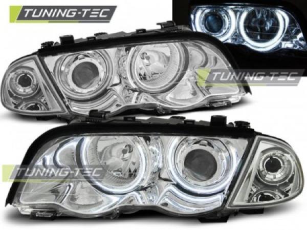 Scheinwerfer CCFL Angel Eyes passend für BMW 3er E46 Limo Touring Bj. 98-01 Chrom