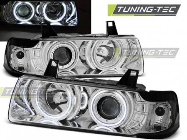 Scheinwerfer CCFL Angel Eyes passend für BMW 3er E36 Cabrio Coupe Bj. 92-99 Bj. 90-99 Chrom