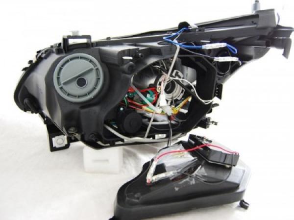Xenon Scheinwerfer CCFL Angel Eyes passend für BMW 5er E60 E61 Bj. 03-04 Schwarz