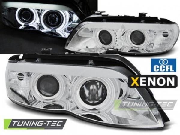 Xenon Scheinwerfer CCFL Angel Eyes passend für BMW X5 E53 Facelift Bj. 03-06 Chrom