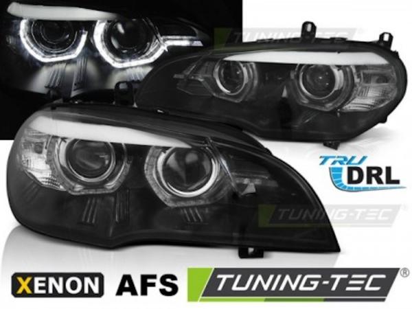 Xenon Scheinwerfer DRL LED Tagfahrlicht passend für BMW X5 E70 Bj. 07-10 Schwarz AFS