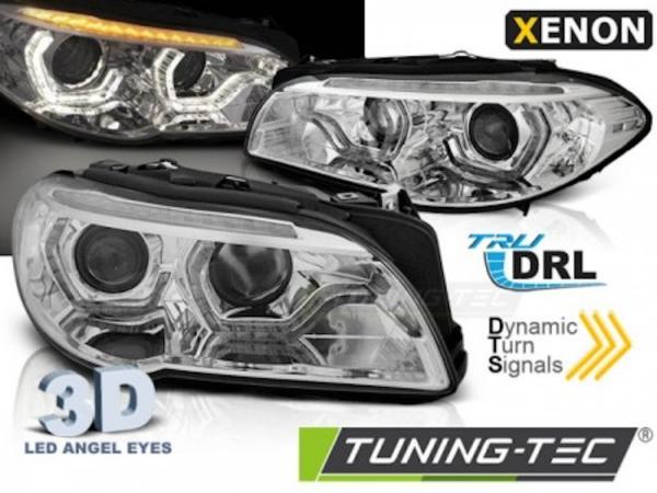 Xenon Scheinwerfer DRL LED Tagfahrlicht passend für BMW 5er F10 F11 Bj. 10-13 Chrom