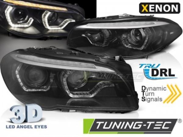 Scheinwerfer LED Angel Eyes passend für BMW 5er F10/F11 Lim./Touring 13-16 schwarz