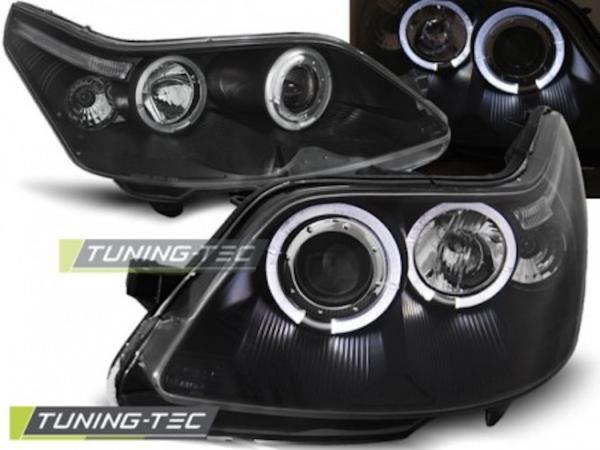 LED Angel Eyes Scheinwerfer passend für Citroen C4 04-10 schwarz