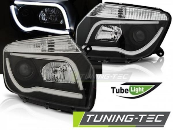 Scheinwerfer LED Tagfahrlicht Optik passend für Dacia Duster Bj. 10-14 Schwarz LTI