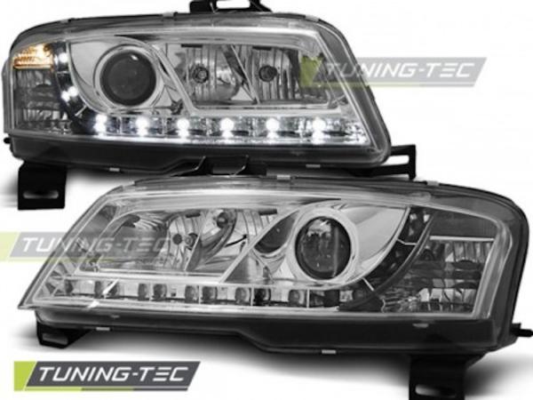 Scheinwerfer LED Tagfahrlicht Optik passend für Fiat Stilo Bj. 01-08 Chrom