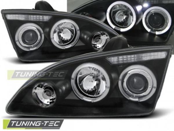 Scheinwerfer Angel Eyes passend für Ford Focus 2 Bj. 04-08 Schwarz