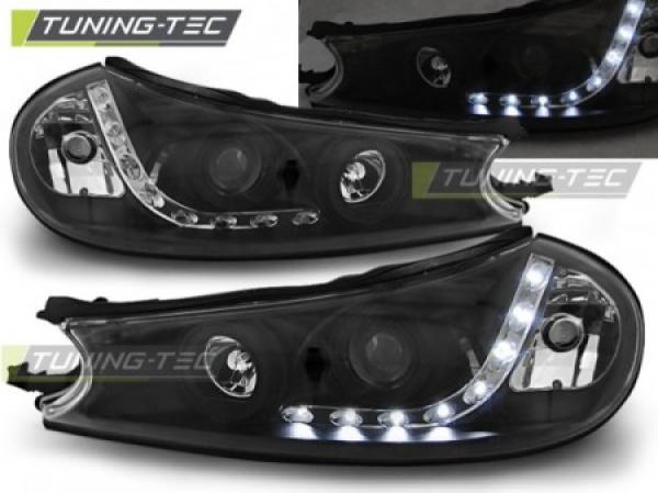 LED Tagfahrlicht Design Scheinwerfer passend für Ford Mondeo MK1 96-00 schwarz
