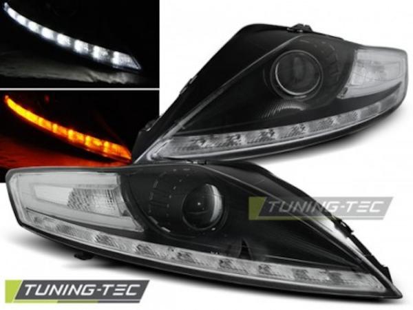 Scheinwerfer LED Tagfahrlicht Optik passend für Ford Mondeo MK4 07-10 Black LED Blinker