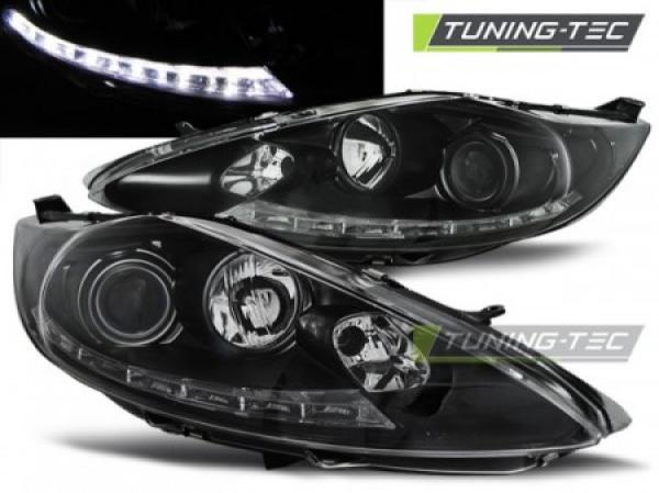 Scheinwerfer LED Tagfahrlicht Optik passend für Ford Fiesta MK7 Bj. 08-12 Schwarz