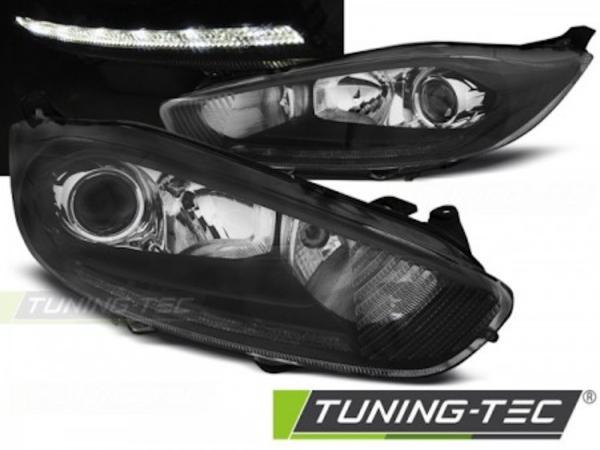 Scheinwerfer DRL LED Tagfahrlicht passend für Ford Fiesta MK7 Bj. 13-17 Schwarz