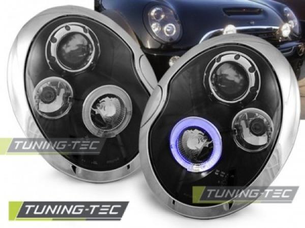 Scheinwerfer Angel Eyes passend für Mini R50 R52 R53 Bj. 01-06 Schwarz