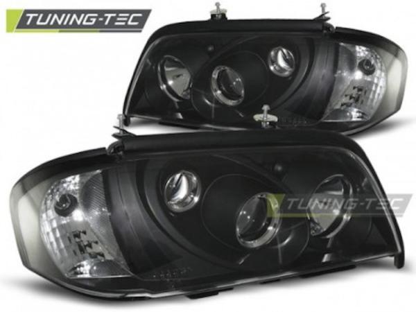 Klarglas Scheinwerfer passend für Mercedes Benz C-Klasse W202 93-00 schwarz