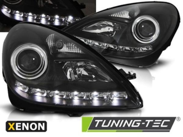 Xenon Scheinwerfer LED Tagfahrlicht Optik passend für Mercedes SLK R171 04-11 Schwarz