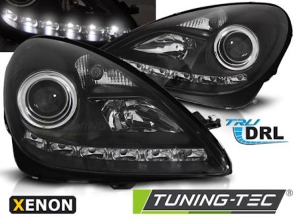 Xenon Scheinwerfer DRL LED Tagfahrlicht passend für Mercedes SLK R171 Bj. 04-11 Schwarz
