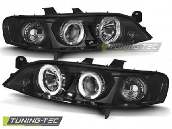 Scheinwerfer Angel Eyes passend für Opel Vectra B Bj. 95-98 Schwarz