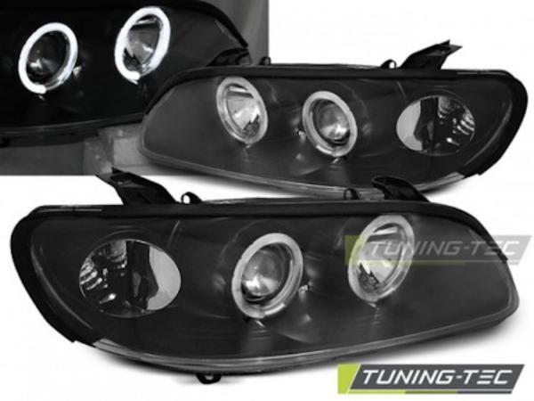 Scheinwerfer Angel Eyes passend für Opel Omega B Bj. 94-99 Schwarz