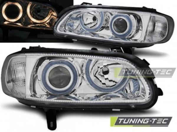 Scheinwerfer Angel Eyes passend für Opel Omega B Bj. 94-99 Chrom
