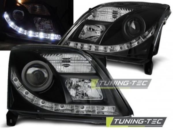 Scheinwerfer LED Tagfahrlicht Optik passend für Opel Vectra C / Signum Bj. 02-05 Schwarz