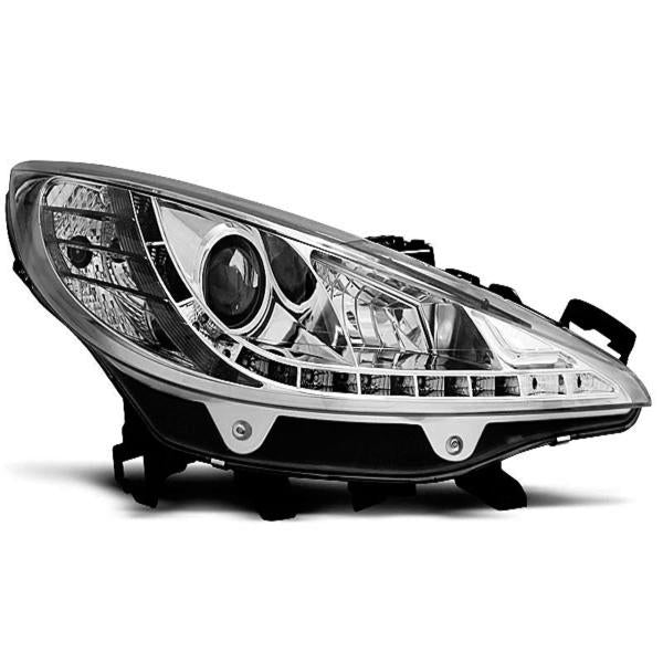 Scheinwerfer LED Tagfahrlicht Optik passend für Peugeot 207 Bj. 06-12 Chrom