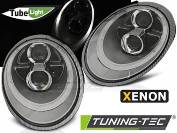 Xenon Scheinwerfer LED Tagfahrlicht Optik passend für Porsche 911 997 Bj. 04-08 Silber