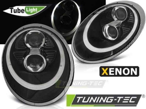 Xenon Scheinwerfer LED Tagfahrlicht Optik passend für Porsche 911 997 Bj. 04-08 Schwarz