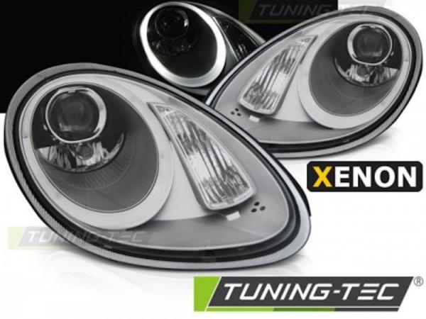 Xenon Scheinwerfer LED Tagfahrlicht Optik passend für Porsche Boxster 987 Cayman 987c