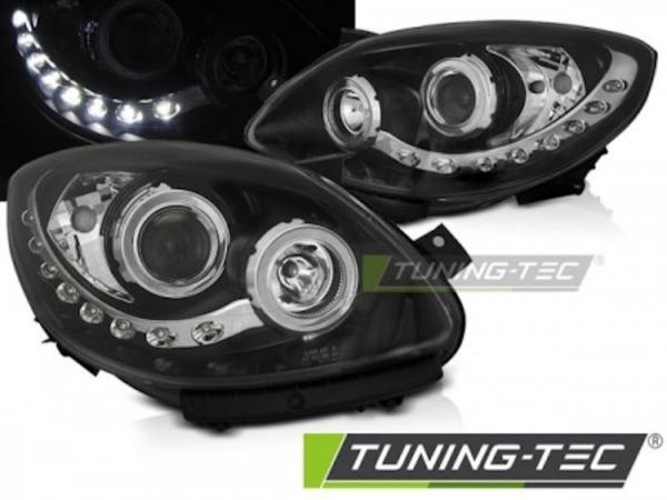 Scheinwerfer LED Tagfahrlicht Optik passend für Renault Twingo Bj. 07-11 Schwarz