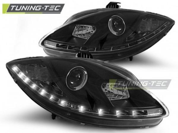 Scheinwerfer LED Tagfahrlicht Optik passend für Seat Leon 1P / Altea 5P 04-09 Schwarz