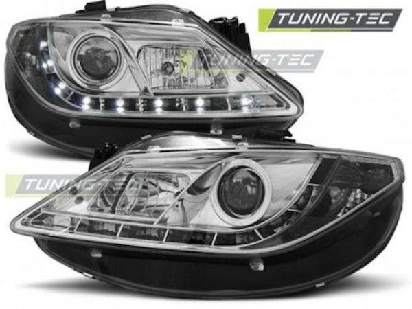 Scheinwerfer LED Tagfahrlicht Optik passend für Seat Ibiza 6J Bj. 08-12 Chrom