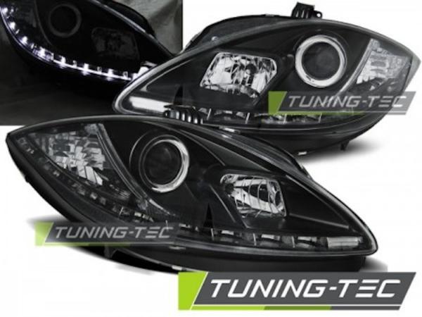 Scheinwerfer LED Tagfahrlicht Optik passend für Seat Leon 1P / Altea 5P 09-15 Schwarz