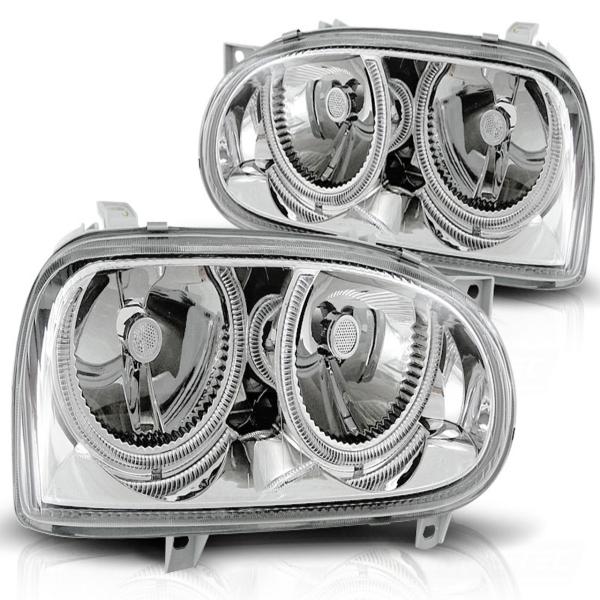 Design Angel Eyes Scheinwerfer passend für VW Golf 3 91-97 chrom