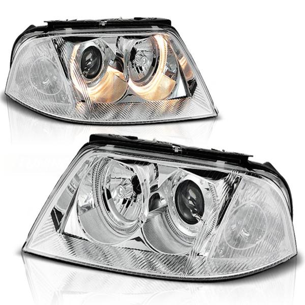 Design Angel Eyes Scheinwerfer passend für VW Passat 3BG 00-05 chrom