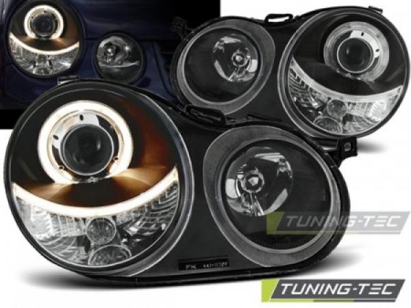 Scheinwerfer Angel Eyes passend für VW Polo 9N Bj. 01-05 Schwarz