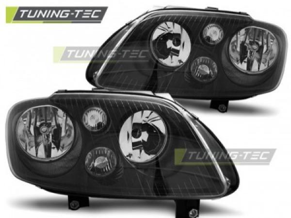 Scheinwerfer Klarglas passend für VW Touran 1T / Caddy 3 (2K) Schwarz