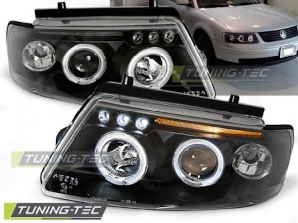 Scheinwerfer Angel Eyes passend für VW Passat 3B Bj. 96-00 Schwarz