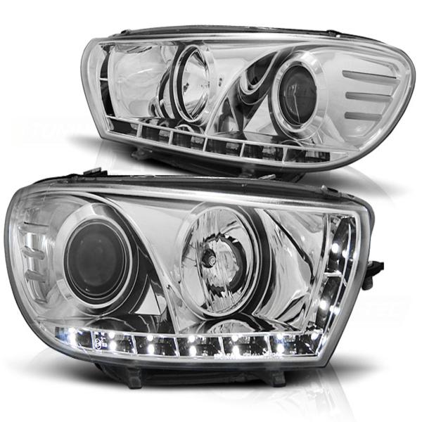 Scheinwerfer LED Tagfahrlicht Optik passend für VW Scirocco 3 Bj. 08-14 Chrom