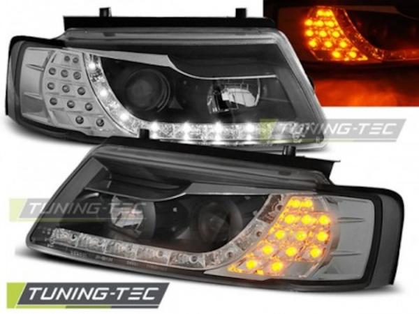 Scheinwerfer Tagfahrlicht Optik passend für VW Passat 3B Bj. 96-00 Schwarz LED Blinker