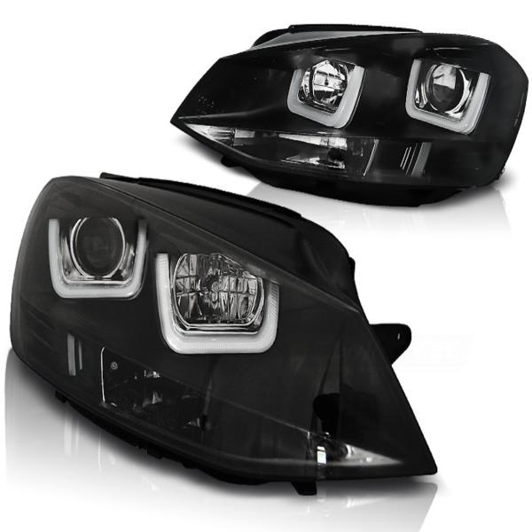Scheinwerfer U-Tube LED Tagfahrlicht passend für VW Golf 7 Bj. 12-16 Schwarz