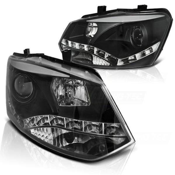 Scheinwerfer DRL LED Tagfahrlicht passend für VW Polo 6R 6C Bj. 09-17 Schwarz
